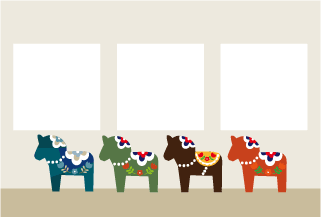 年賀状写真フレームダーラナホース81