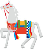 年賀状 午のイラスト飾り馬84